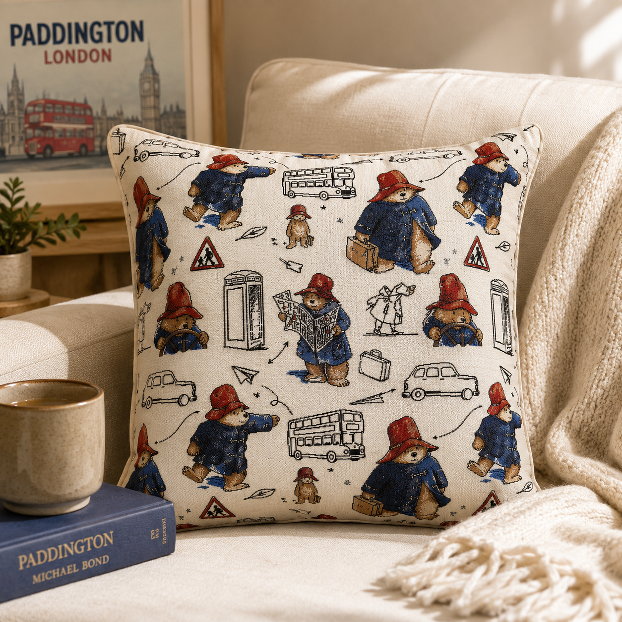 Paddington Bear™ Cushion Cover 45cm – Double-Sided Woven Tapestry