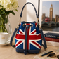 Union Jack Woven Tapestry Bucket Bag