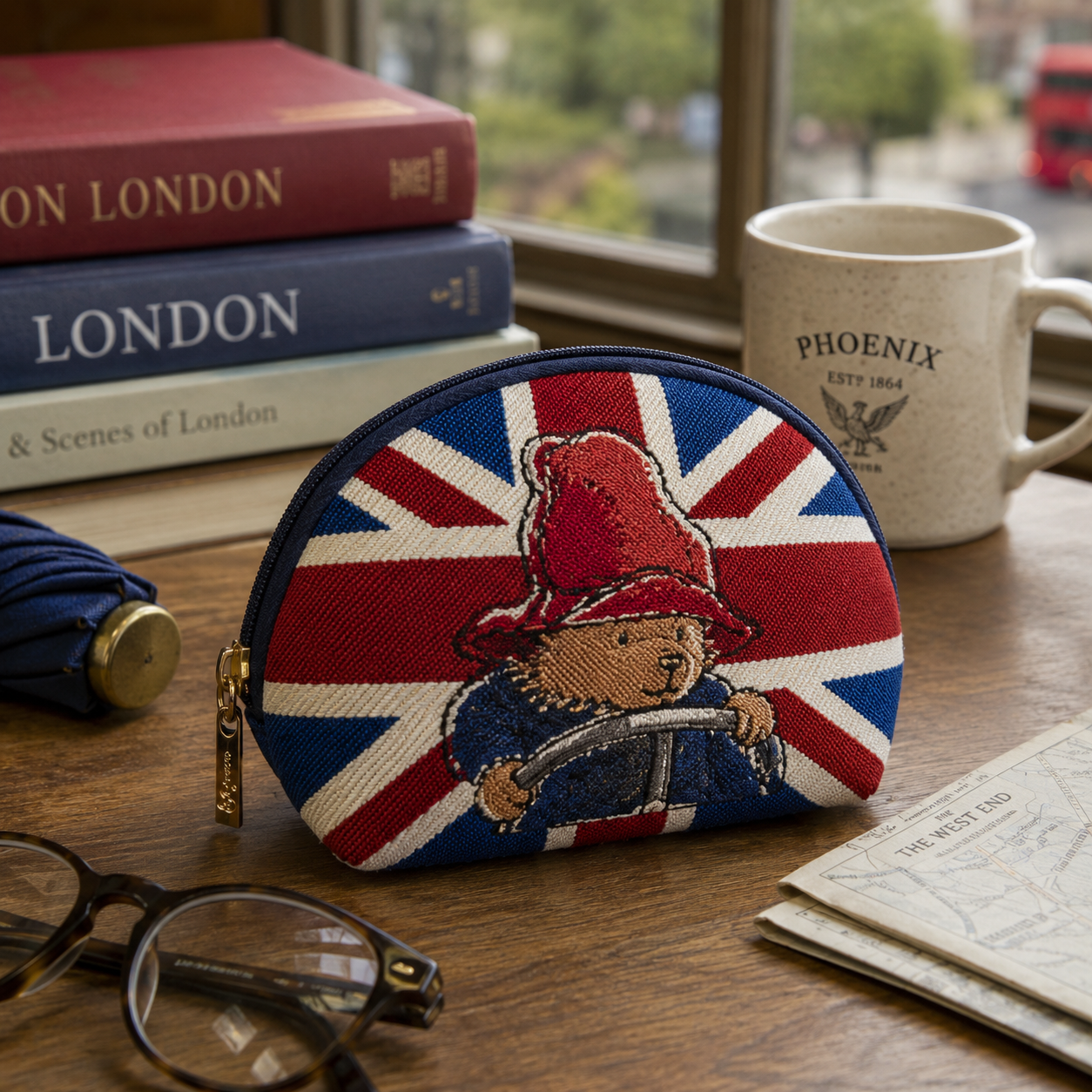 Paddington Bear Union Jack Tapestry Cosmetic Bag – Officially Licensed