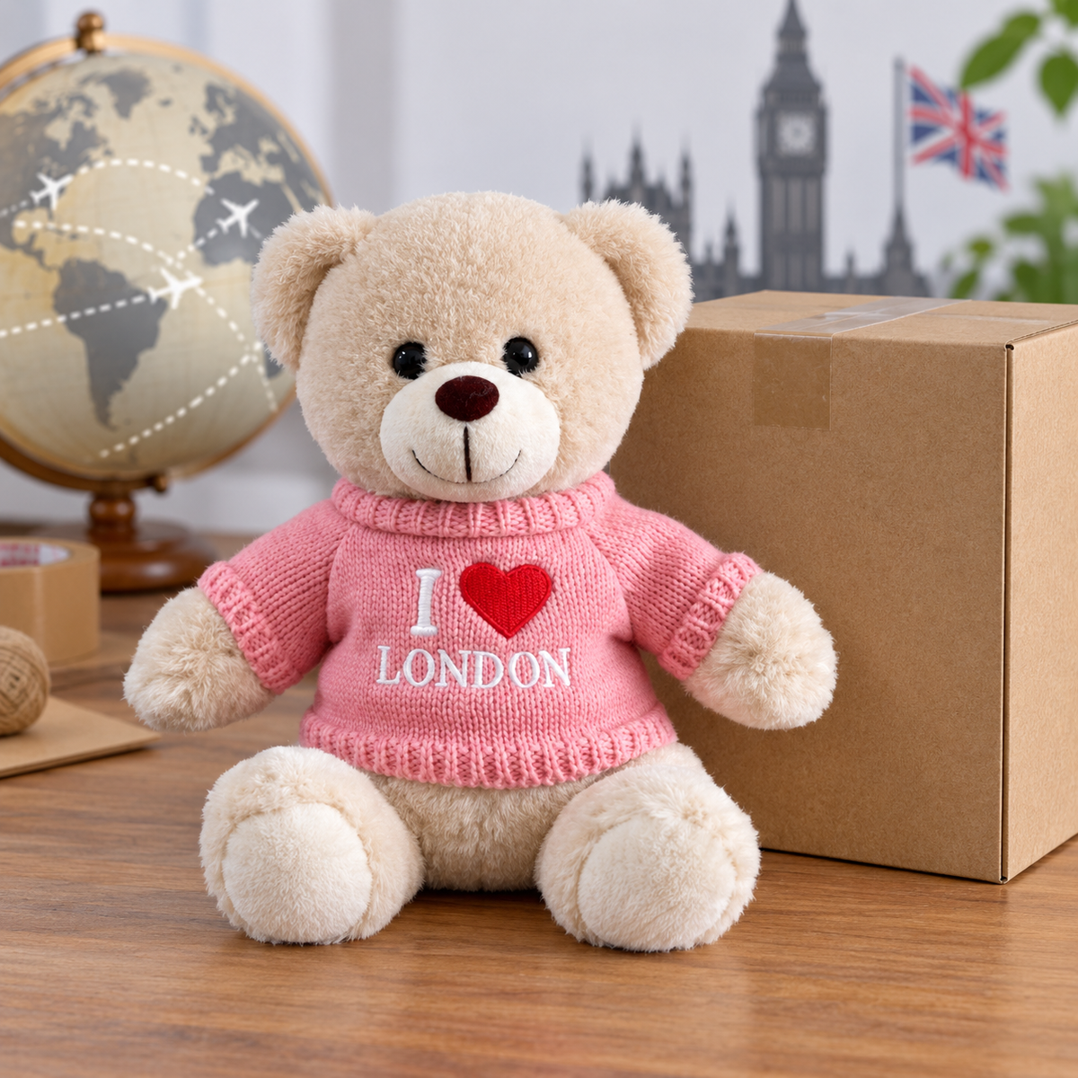 I Love London Pink Jumper Teddy Bear – product gallery image 5