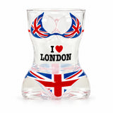 I Love London Shot Glass on a clean white background