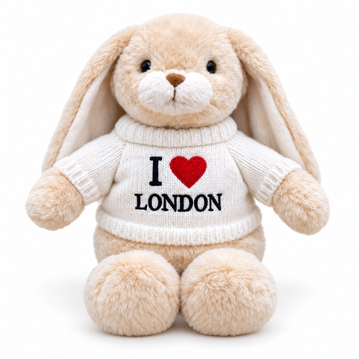 I Love London White Jumper Plush Rabbit – product gallery image 1