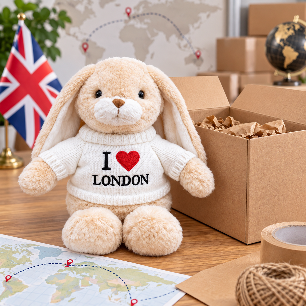 I Love London White Jumper Plush Rabbit – product gallery image 5