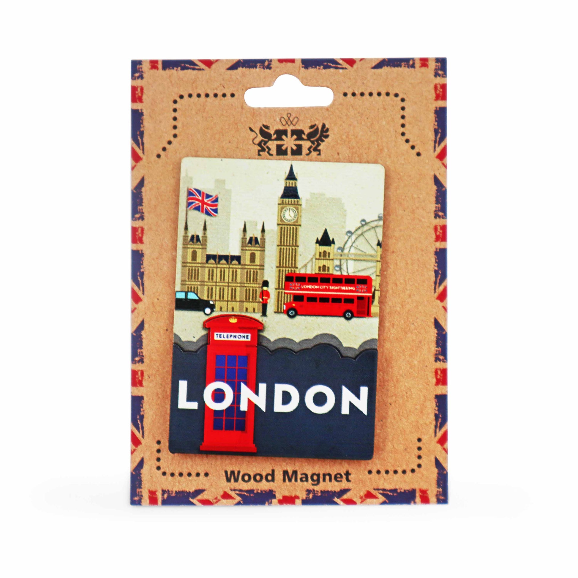 London Souvenir Wooden 3D Magnet - Design 19 - London Souvenirs