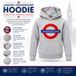 Product feature graphic for kids London Underground hoodie