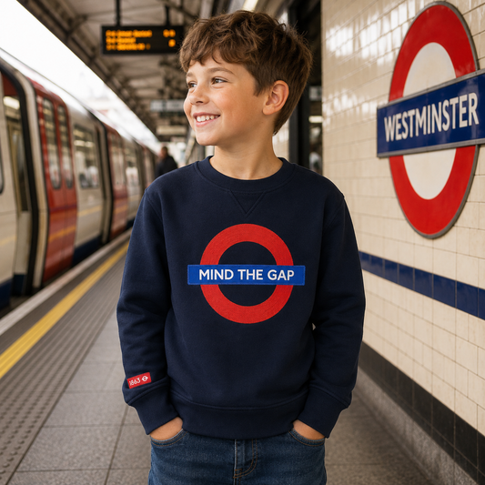 Kids Mind the Gap navy sweatshirt lifestyle image
