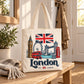 London EST Large Cotton Tote Bag in a styled lifestyle setting