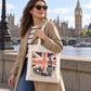 London EST Medium Cotton Tote Bag shown naturally in use in the UK