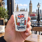 London EST Shot Glass shown naturally in use in the UK