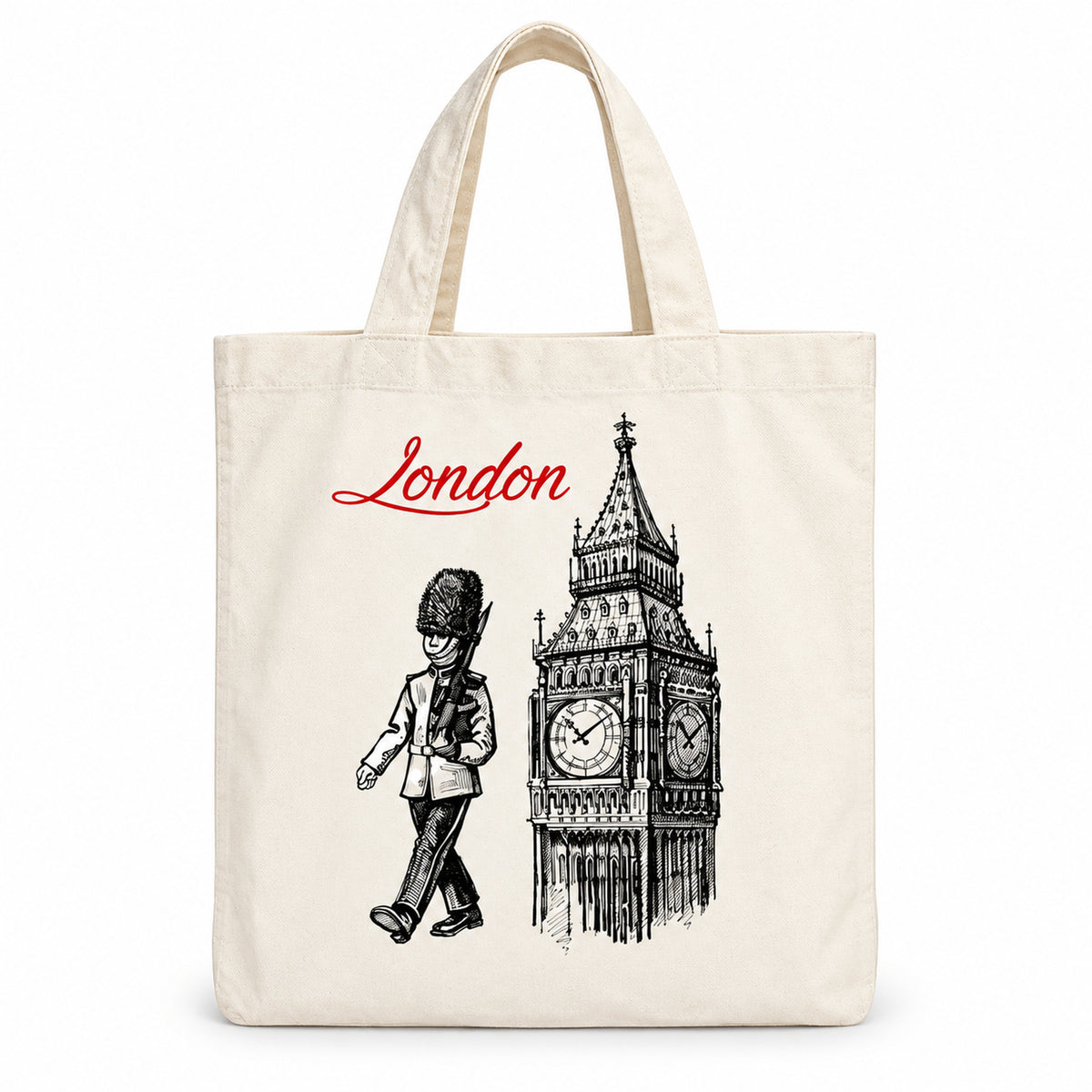 London Guard Medium Cotton Tote Bag on a clean white background
