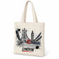 London Sketch Large Cotton Tote Bag on a clean white background