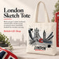 London Sketch Large Cotton Tote Bag in a British Gift Shop product advertisement