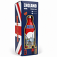 Thermos flask packaging with British design elements on a white background