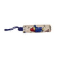 Folded cream Paddington Bear print umbrella with a navy handle and wrist strap
