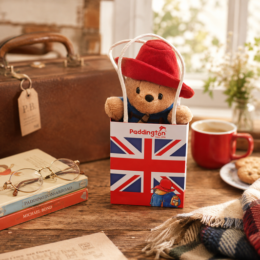 Classic Paddington Bear in Union Jack Bag