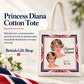 Princess Diana Large Cotton Tote Bag in a British Gift Shop product advertisement