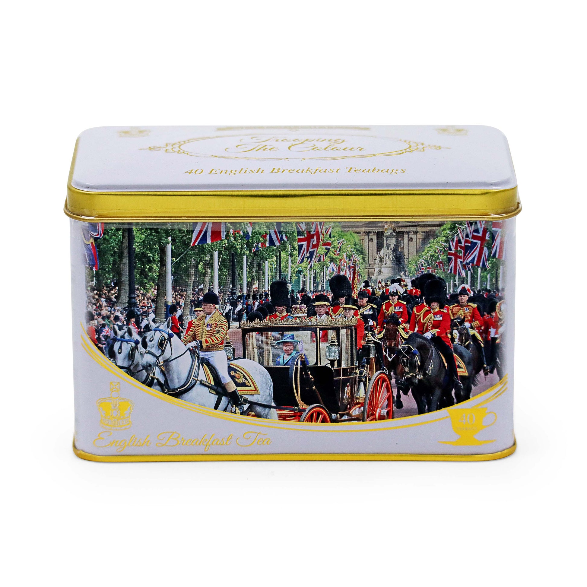 Queen Elizabeth Trooping the colours tea caddy