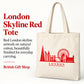 Red London Skyline Large Cotton Tote Bag in a British Gift Shop product advertisement