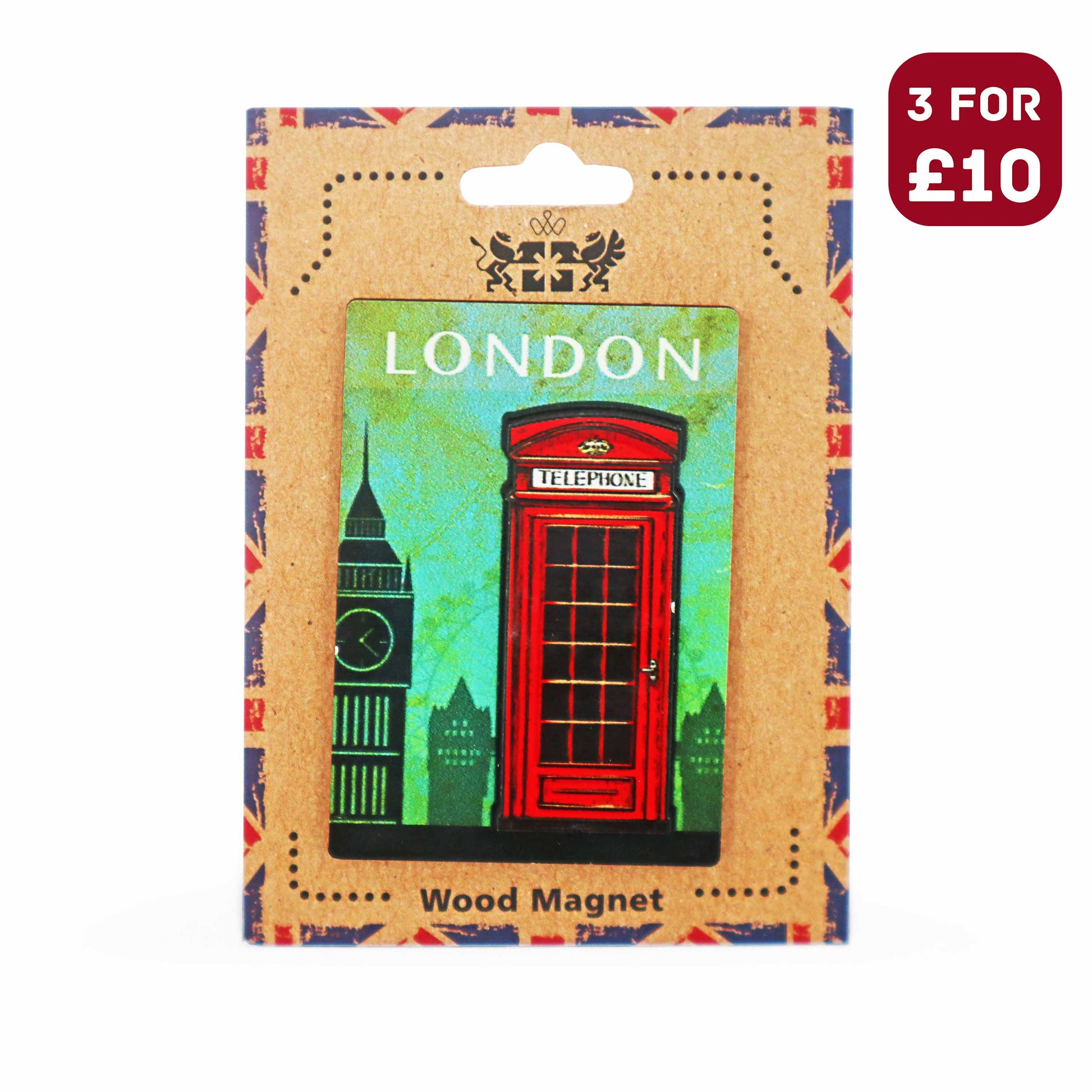 London Souvenir Wooden 3D Magnet - Design 15 - British Gifts