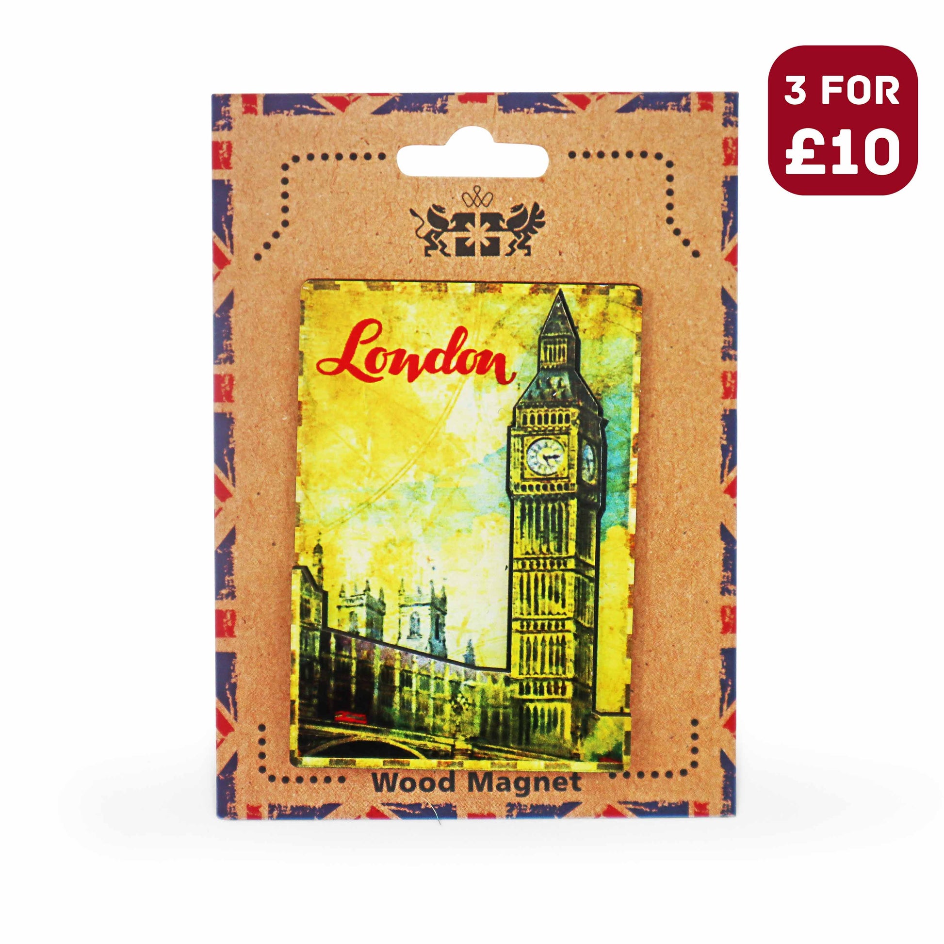 London Souvenir Wooden 3D Magnet - Design 30 - British Gifts