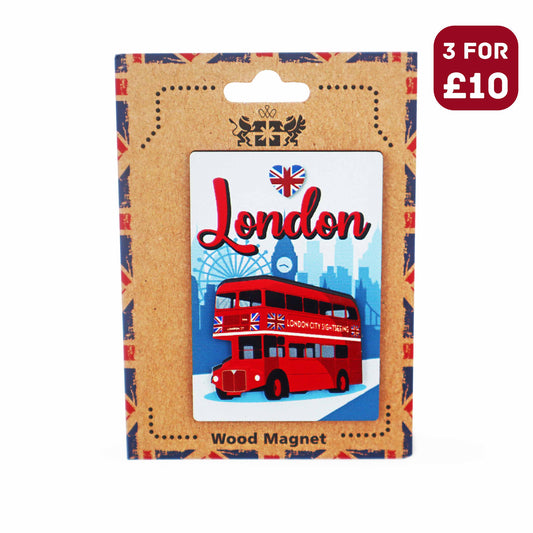 London Souvenir Wooden 3D Magnet - Design 23 - British Gifts