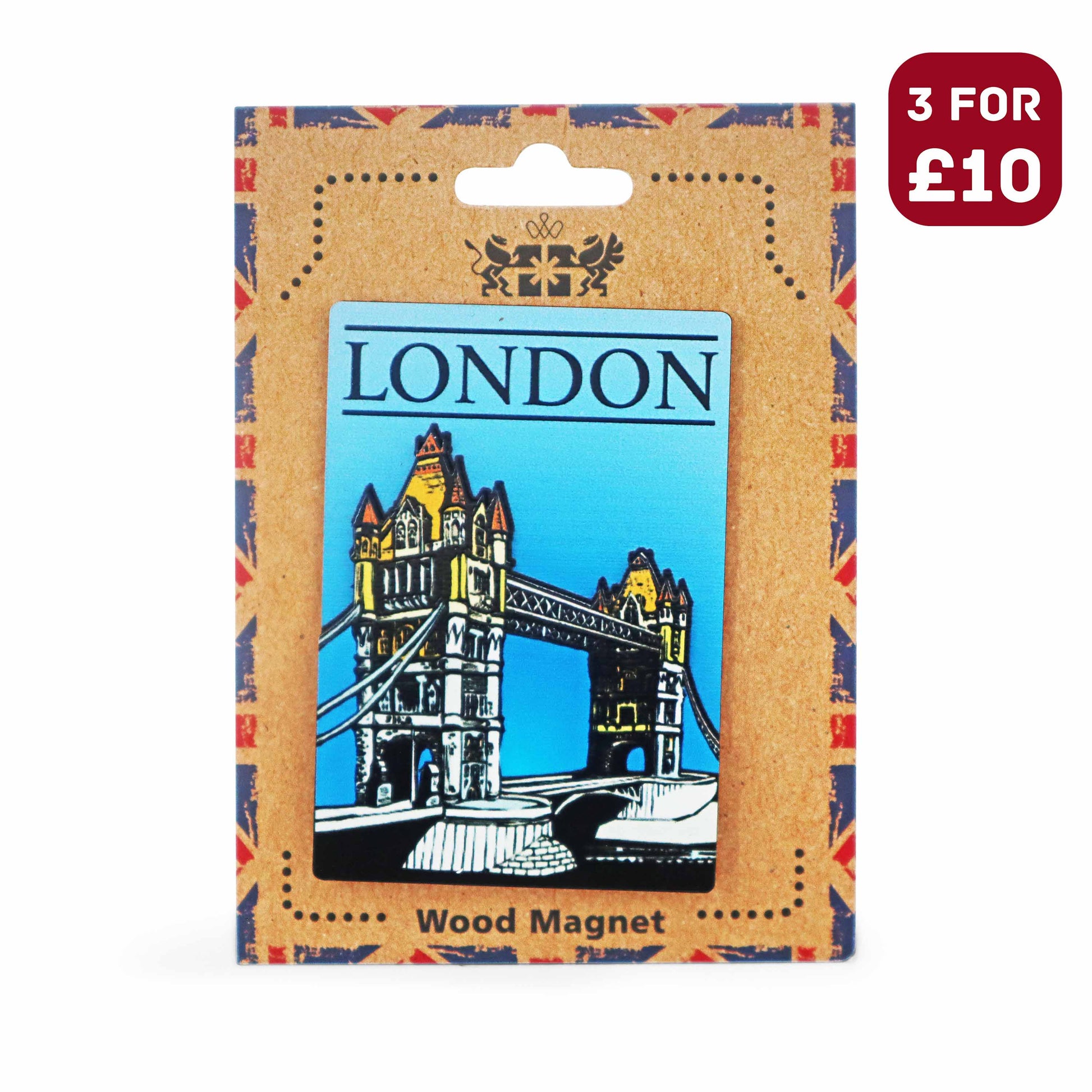 London Souvenir Wooden 3D Magnet - Design 11 - British Gifts