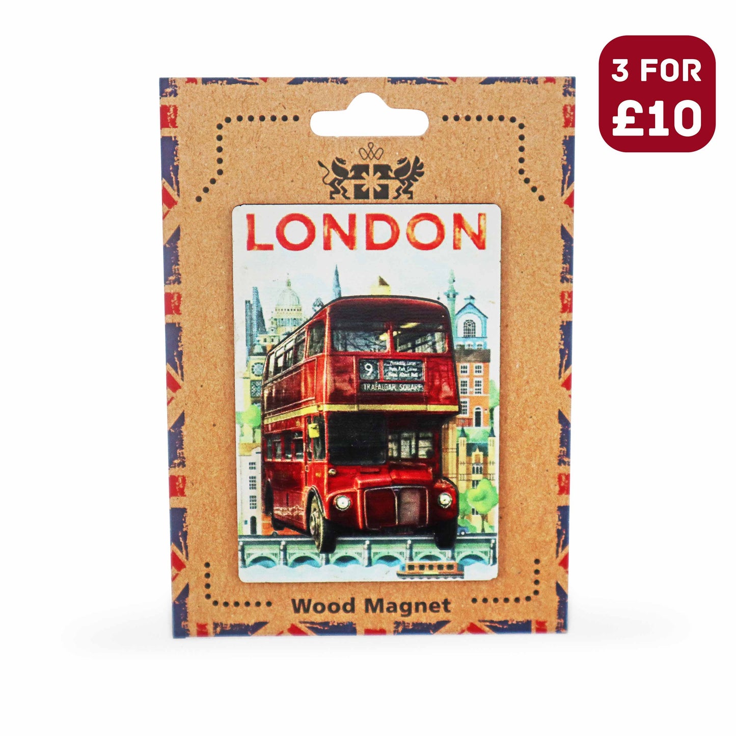 London Souvenir Wooden 3D Magnet - Design 26 - British Gifts
