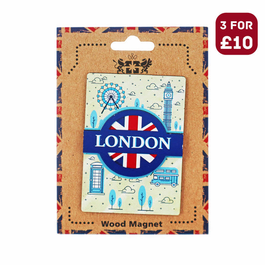 London Souvenir Wooden 3D Magnet - Design 10 -  London Souvenirs