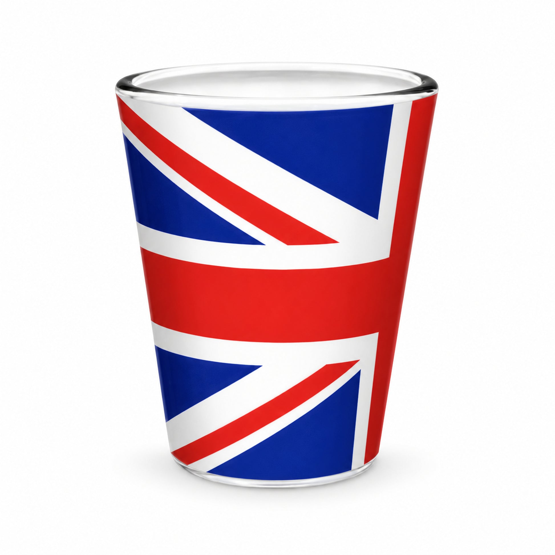 Union Jack Shot Glass on a clean white background