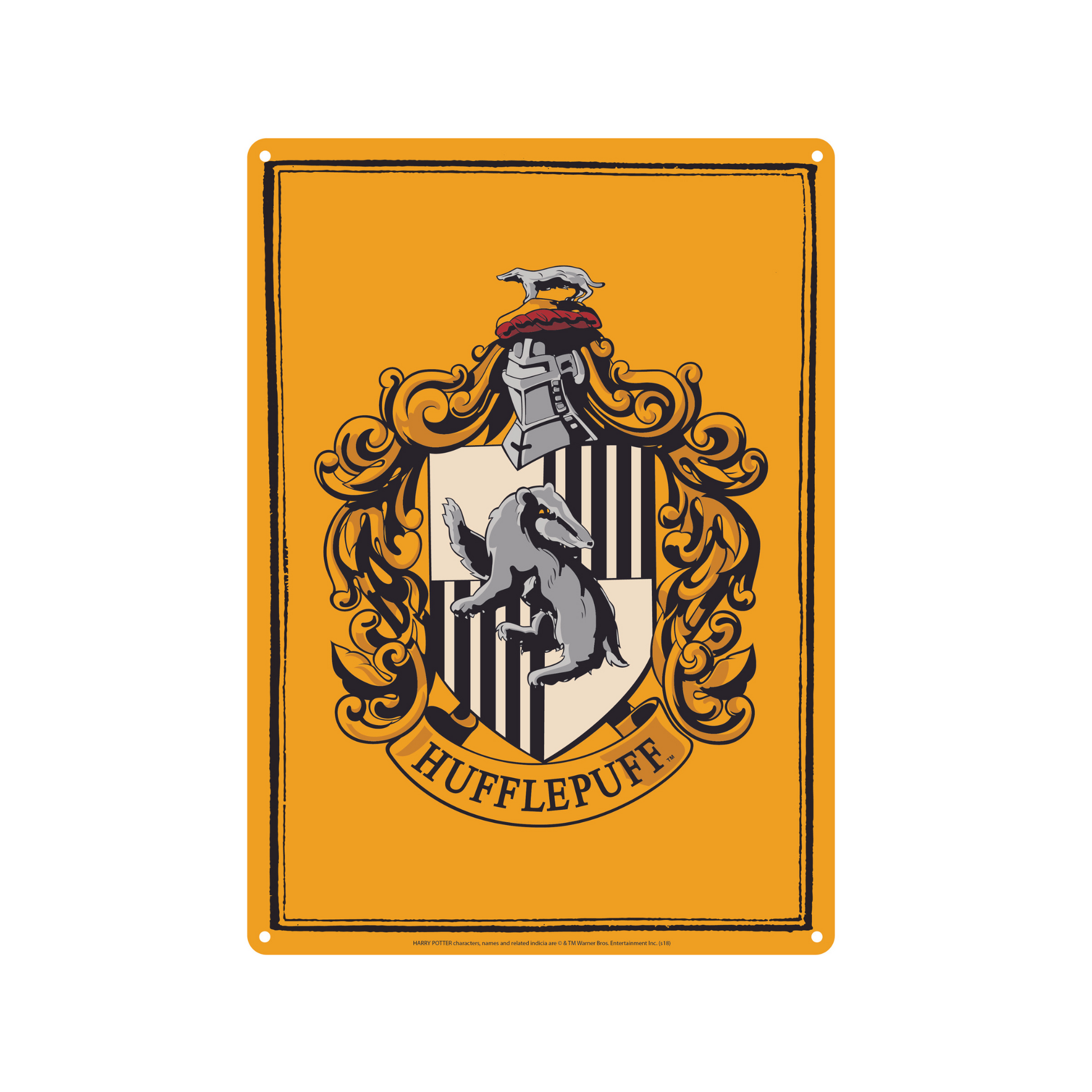 Harry Potter Hufflepuff Crest Tin Sign - Official Licensed Merchandise ...