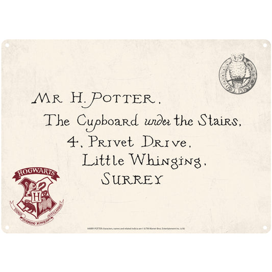 Harry Potter Letters Tin Sign