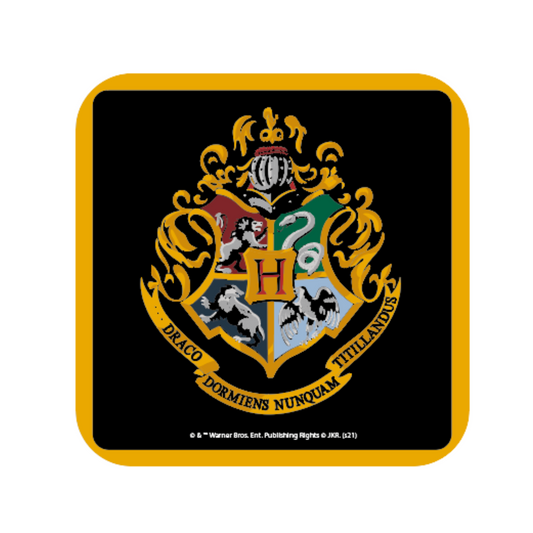 Hogwarts crest badge black coaster official merchandise