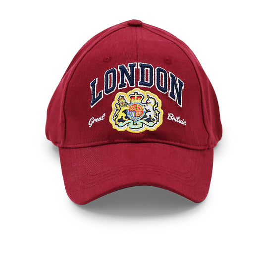 Premium London Great Britain Cap in Burgundy colour