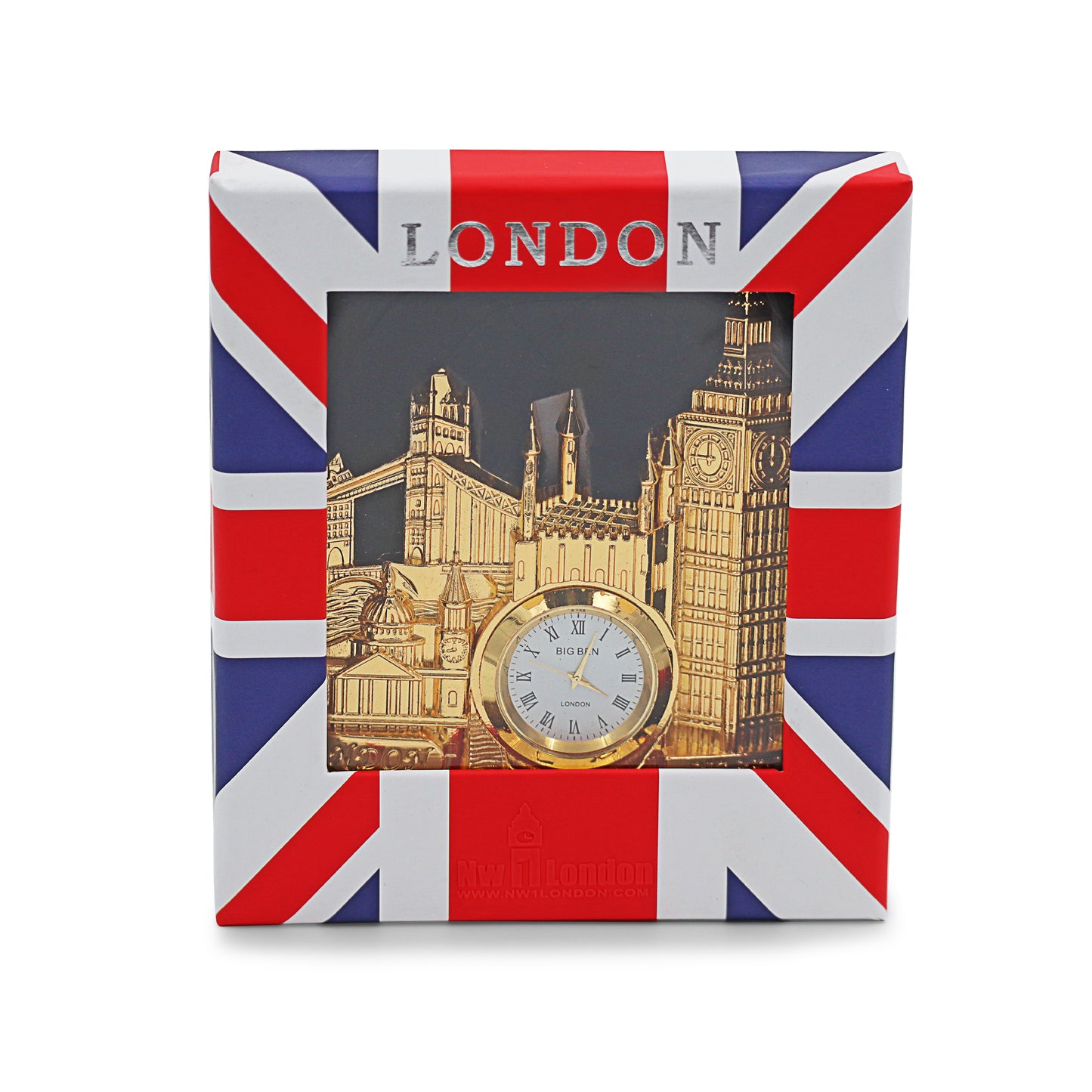 London Souvenir Gold Desk Clock