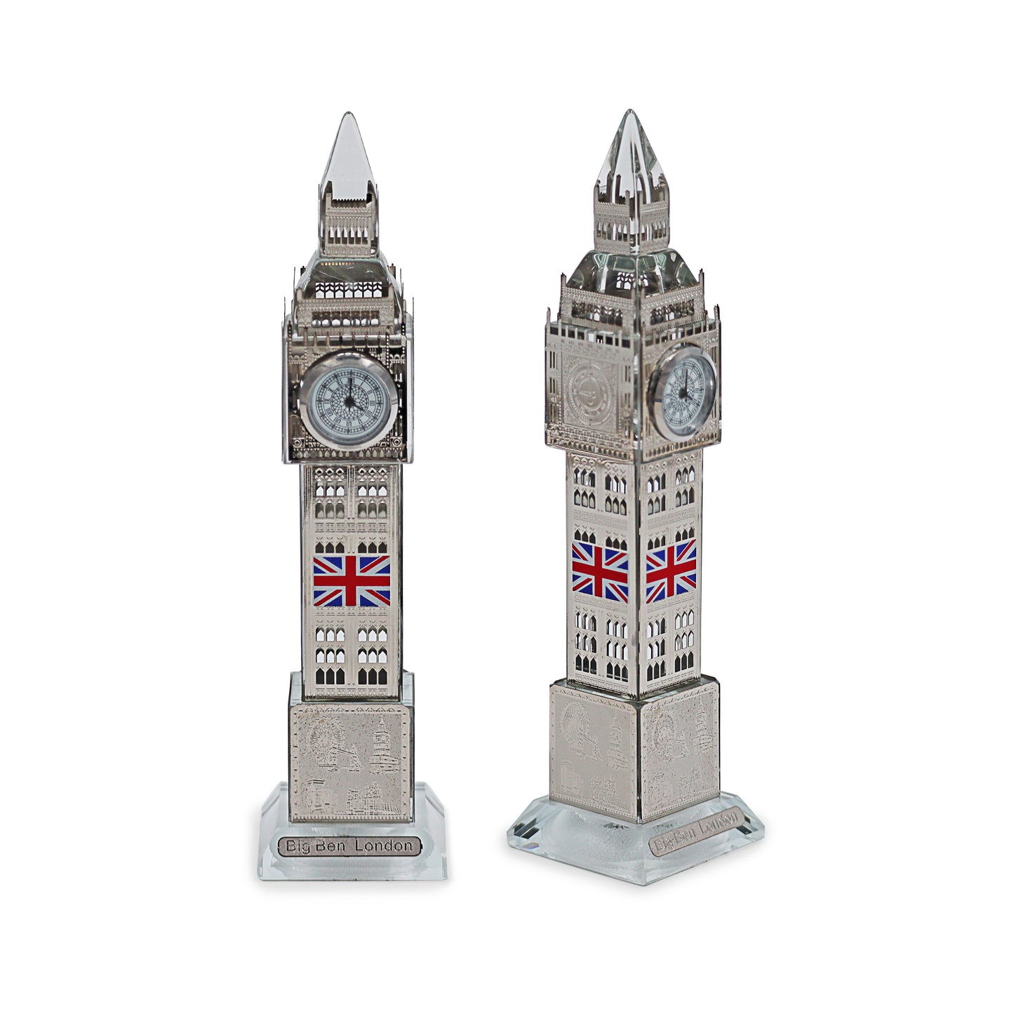 Silver Crystal Big Ben with Union Jack