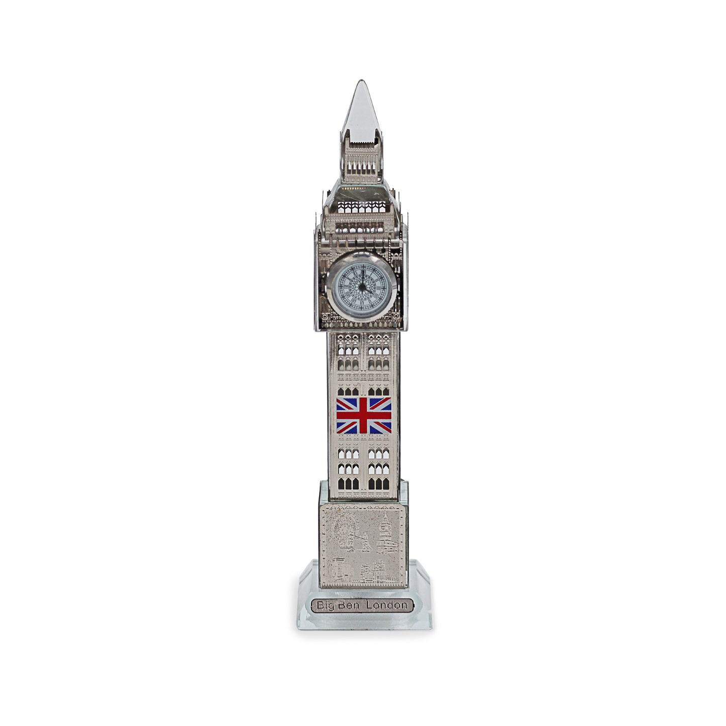 Silver Crystal Big Ben with Union Jack