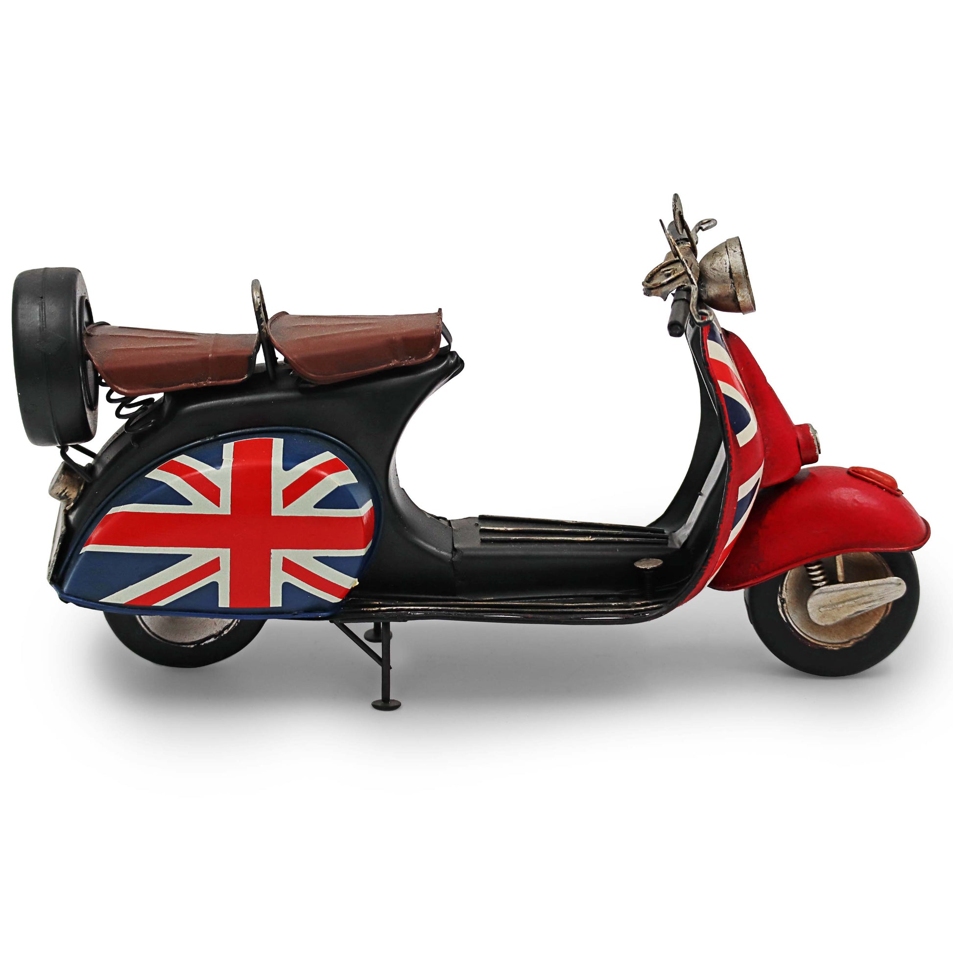 Union Jack Motorcycle Tin Ornament